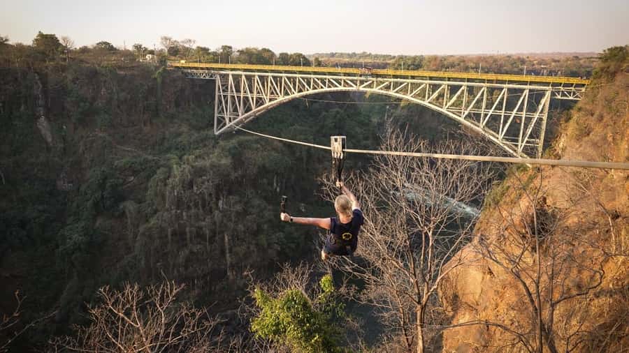 From Victoria Falls: Zip Line from the Victoria Falls Bridge - The Victoria Falls Bridge launch point
