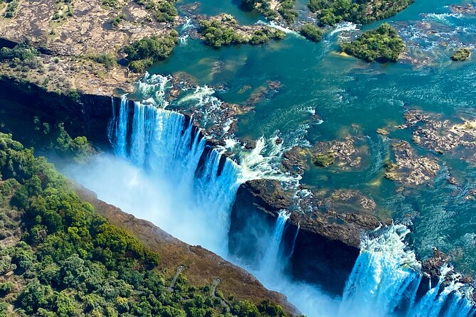 Helicopter Flight Experience Over Victoria Falls - The safety briefing and first look at the falls