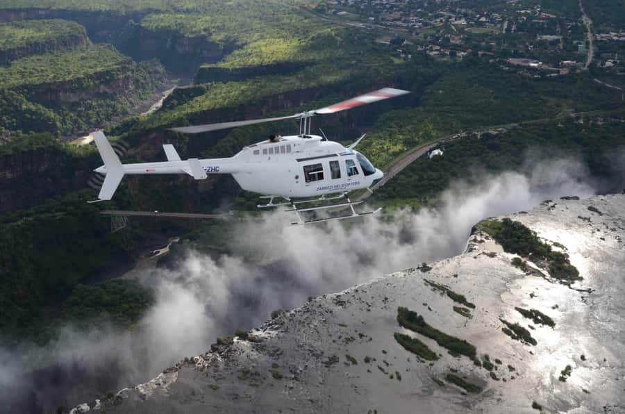 Victoria Falls:Explore the Zambezi Helicopter Experience - The Return Over Victoria Falls Town
