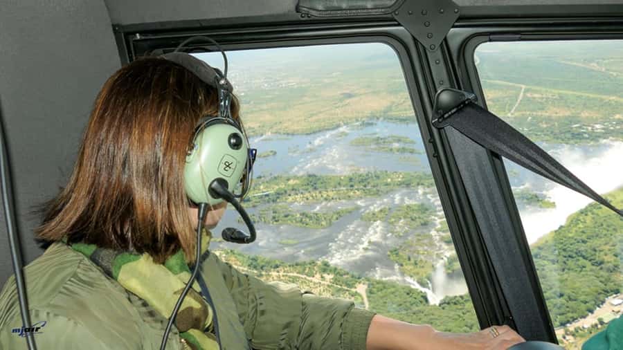 Victoria Falls: Helicopter Flight Aerial View of The Falls - The 15-minute route over the Falls