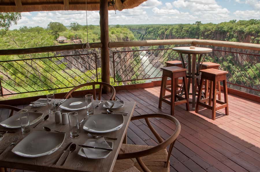 Victoria Falls Safari with Lunch and Sunset Cruise - 1:00 PM lunch 120 meters above the Zambezi
