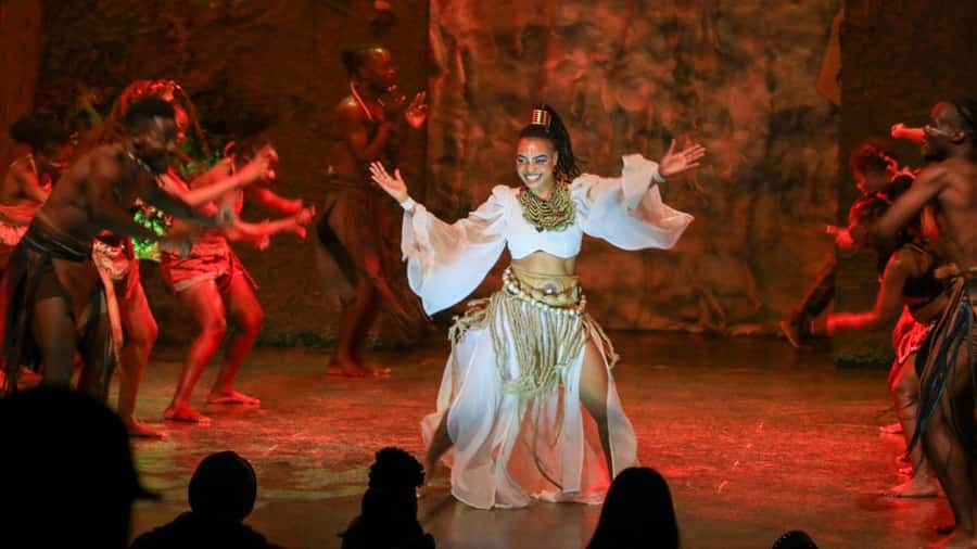 Victoria Falls:Theatre Simunye The Spirit of Africa,Zimbabwe - Music, puppetry, and dance in close view